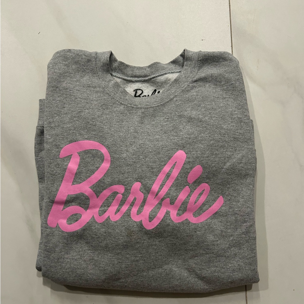 Barbie Gray and Pink Logo Sweatshirt